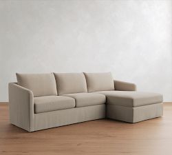 Charlotte Slipcovered Chaise Sectional (100"&ndash;112")