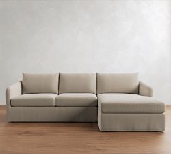 Charlotte Slipcovered Chaise Sectional (100"&ndash;112")