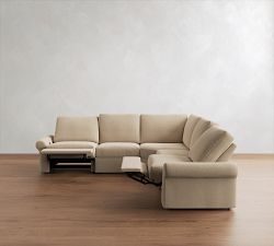 PB Comfort Modern Roll Arm Power Reclining L-Shaped Sectional (123")