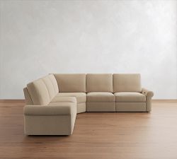 PB Comfort Modern Roll Arm Power Reclining L-Shaped Sectional (123")