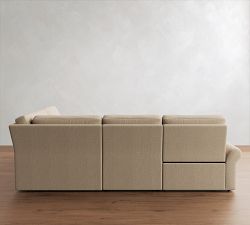 PB Comfort Modern Roll Arm Power Reclining Reversible Wedge Sectional (123")