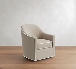 Tillman Swivel Chair with Contrast Piping