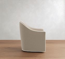 Tillman Swivel Chair with Contrast Piping