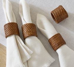 Tava Rattan Napkin Rings - Set of 4