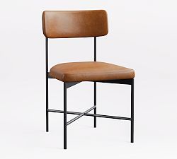 Open Box: Maison Leather Dining Chair - Statesville Caramel, Antique Bronze