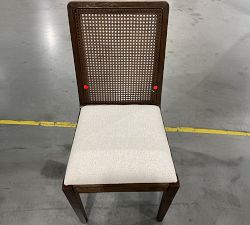 Open Box: Monty Cane Dining Chair - Performance Boucle Oatmeal, Vintage Amber