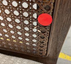 Open Box: Monty Cane Dining Chair - Performance Boucle Oatmeal, Vintage Amber