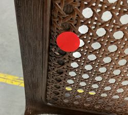 Open Box: Monty Cane Dining Chair - Performance Boucle Oatmeal, Vintage Amber