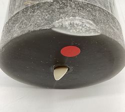 Open Box: Premium Flickering Flameless Wax Pillar Candle, Salt Washed (4"Diam x 4.5"H) - Loden