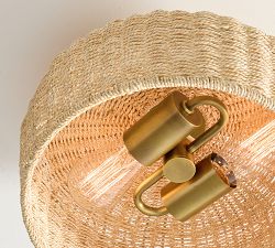 Bermuda Rattan Round Flush Mount (12"-24")