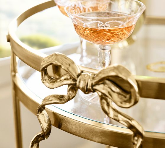 Pottery Barn LoveShackFancy Bow Bar Cart - Thumbnail 5