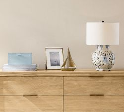 Handcrafted Bird Print Ceramic Table Lamp (22")