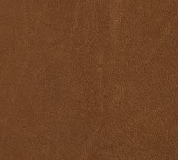 Open Box: Tufted Rectangular Leather Ottoman - Leather Nubuck Caramel