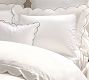 Scalloped Embroidered Percale Duvet Cover