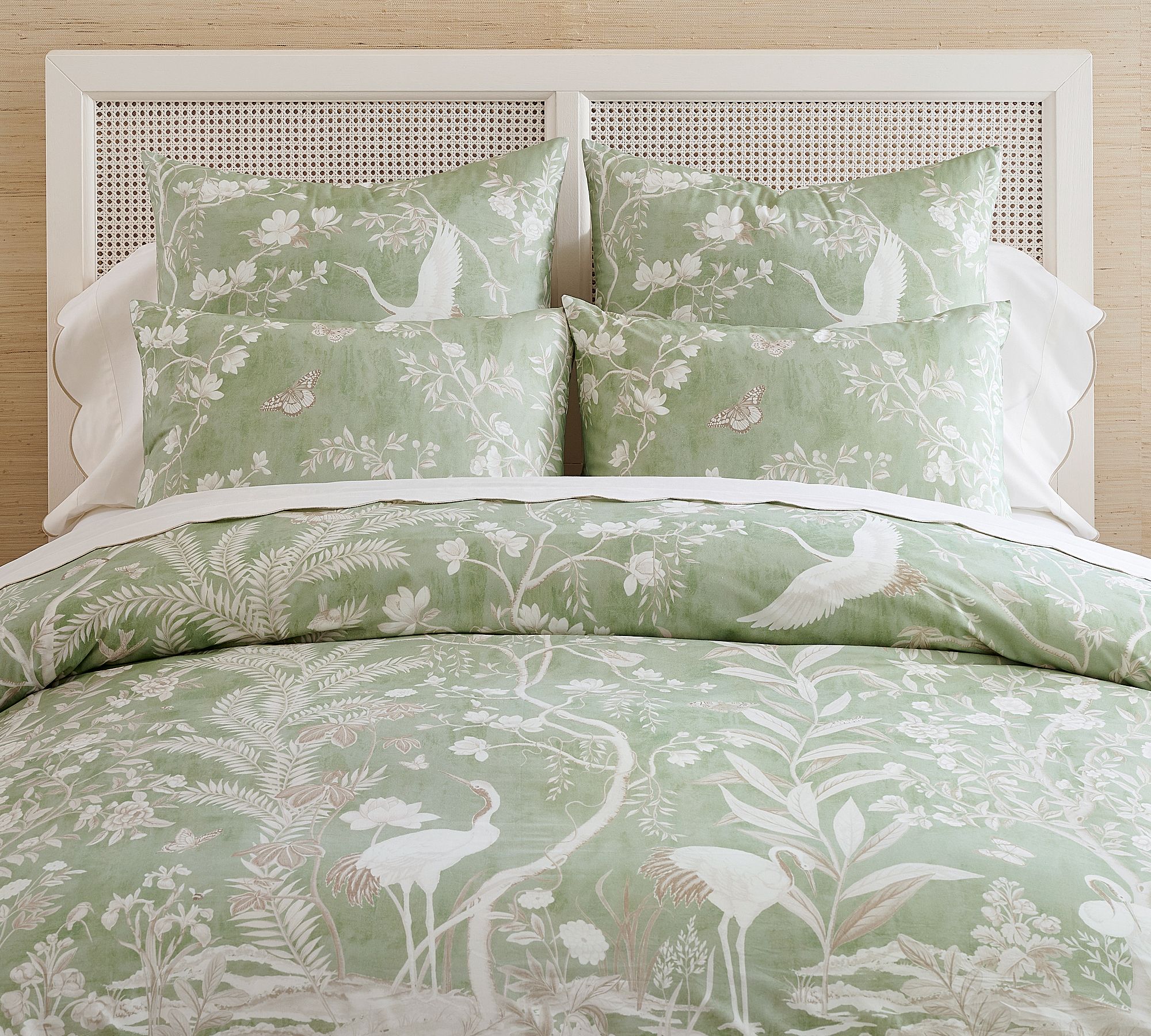 Veranda Percale Duvet Cover - Green Multi, King/Cal. King