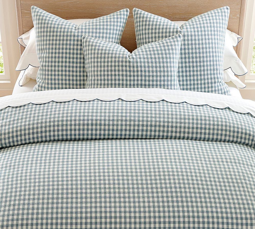 Blaine Check Duvet Cover - Light Blue, Full/Queen