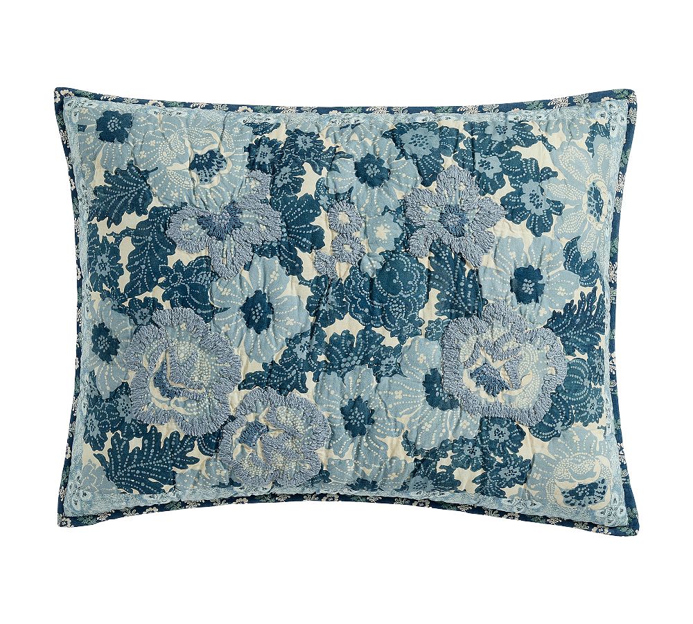 Kelley Floral Reversible Quilted Sham - Blue Multi, Standard