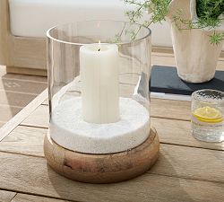 Laguna Mango Wood Hurricane Candle Holder