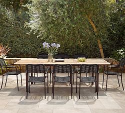 Santa Ana 7-Piece Rectangular Outdoor Dining Table with Garey Rope Dining Armchair Set