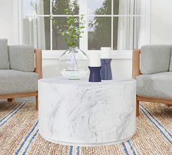 Myles Concrete Round Outdoor Coffee Table (32")