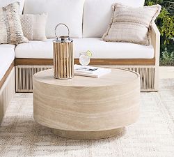 Sandy Concrete Round Outdoor Coffee Table (31")
