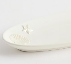 Coastal Embossed Stoneware Cookie Platter