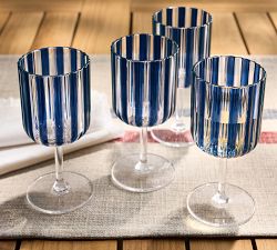 Montauk Stripe Outdoor Goblets - Set of 4