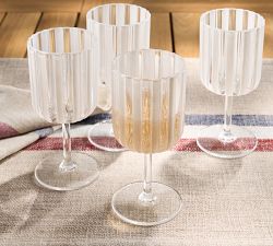 Montauk Stripe Outdoor Goblets - Set of 4