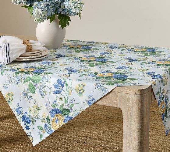 Calla Bloom Embroidered Cotton Table Throw