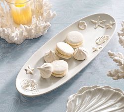 Coastal Embossed Stoneware Cookie Platter
