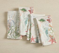 Enchanted Sea Cotton Napkins - Mixed Set of 4