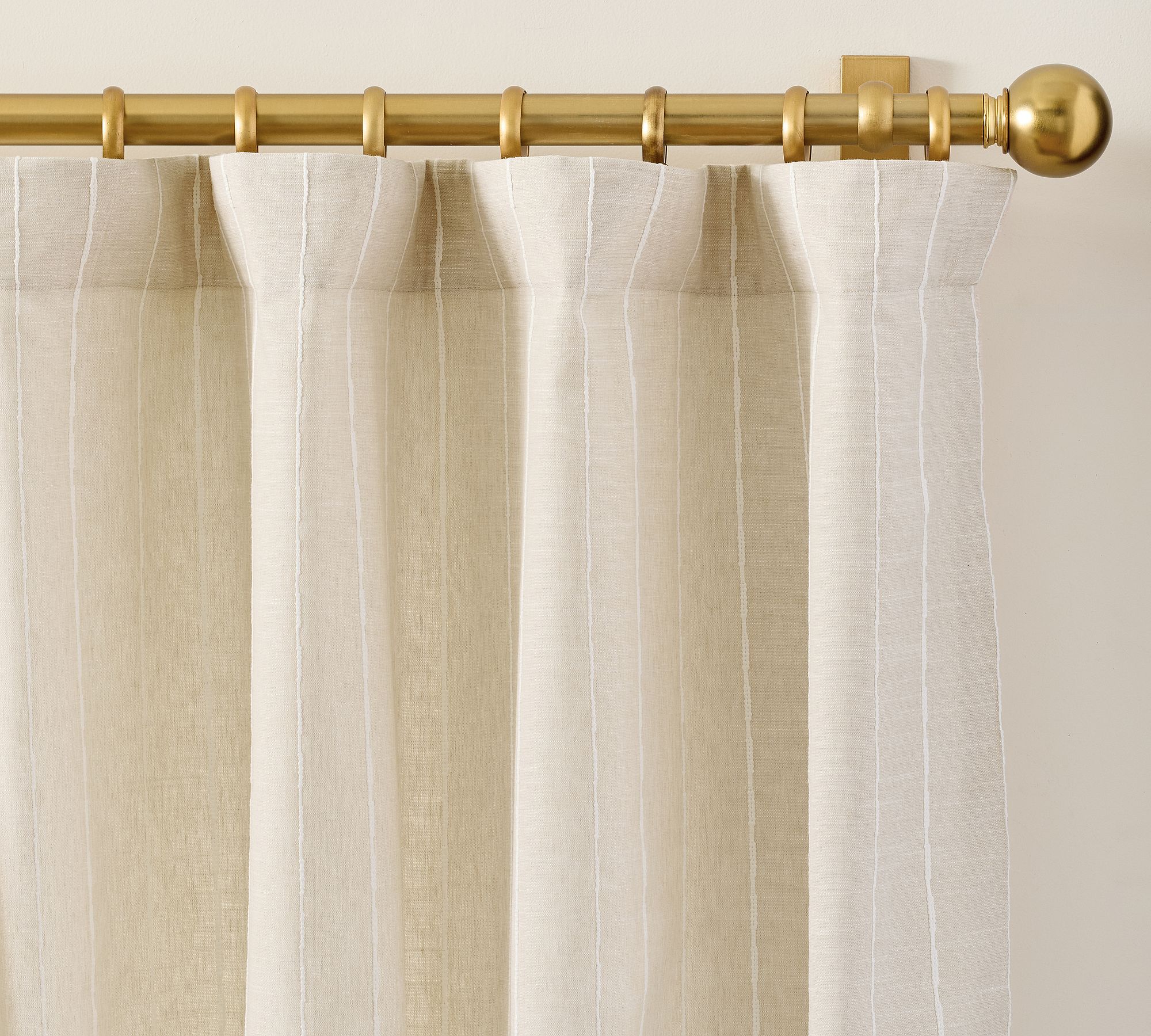 Isle Embroidered Striped Curtain