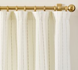 Isle Embroidered Striped Curtain