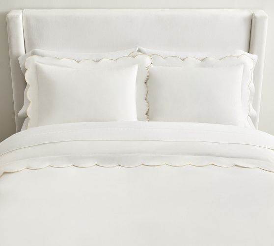 Scalloped Embroidered Duvet Cover