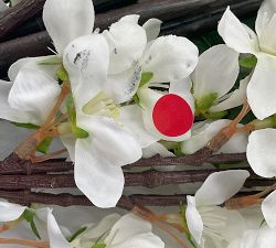 Open Box: Faux Peach Blossom Half Dozen Stems - White