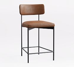 Open Box: Maison Leather Counter Stool (24") - Signature Maple, Antique Bronze
