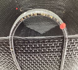 Open Box: Tava Handwoven Rattan Basket with Hoop Handles, Medium (25"W x 14"H) - Espresso