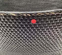 Open Box: Tava Handwoven Rattan Basket with Hoop Handles, Medium (25"W x 14"H) - Espresso