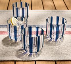 Montauk Stripe Outdoor Tumblers - Set of 4