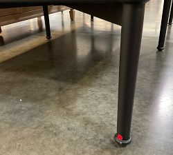 Open Box: Ellis Metal Outdoor Right-Arm Loveseat with High Performance Cushion Cover - White Canvas, Forged Iron