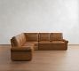 PB Comfort Modern Roll Arm Leather Power Reclining L-Shaped Sectional (123")