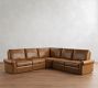 PB Comfort Modern Roll Arm Leather Power Reclining L-Shaped Sectional (123")