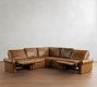 PB Comfort Modern Roll Arm Leather Power Reclining L-Shaped Sectional (123")