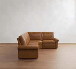 PB Comfort Modern Roll Arm Leather Power Reclining Reversible Wedge Sectional (123")