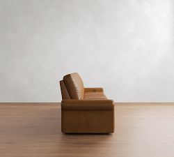 PB Comfort Modern Roll Arm Leather Power Reclining Sofa (85"&ndash;118")