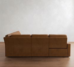 PB Comfort Modern Square Arm Leather Power Reclining L-Shaped Sectional (120")