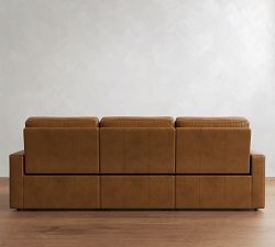 PB Comfort Modern Square Arm Leather Power Reclining Sofa (79"&ndash;112")