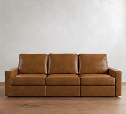 PB Comfort Modern Square Arm Leather Power Reclining Sofa (79"&ndash;112")