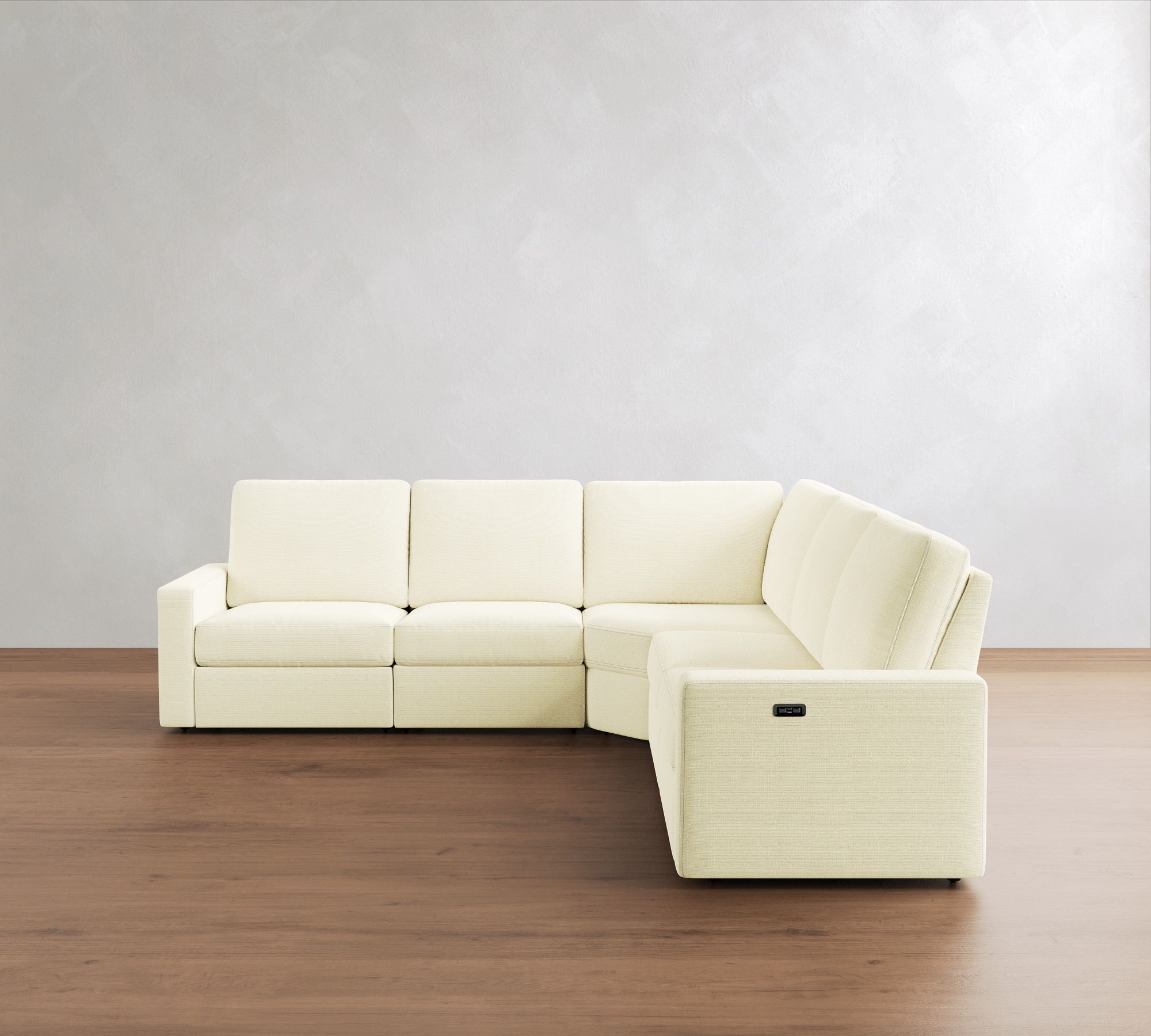 PB Comfort Modern Square Arm Power Reclining L-Shaped Sectional (120")