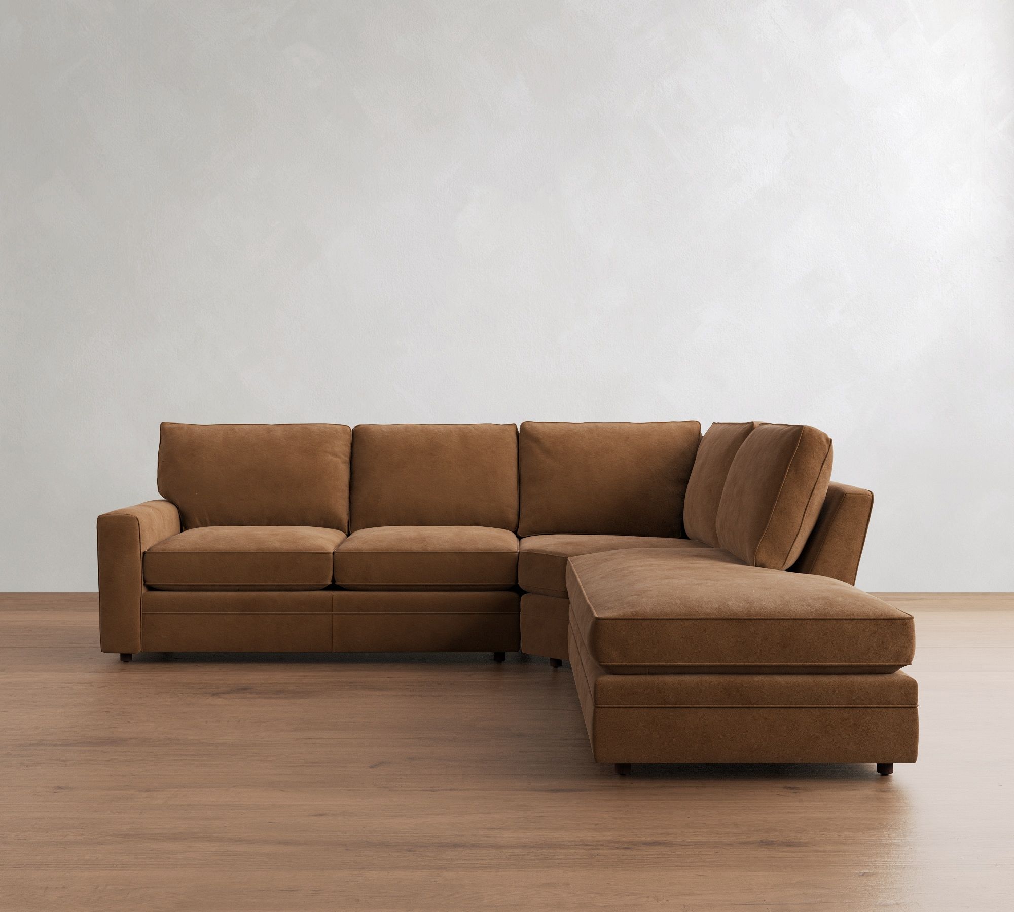 Pearce Square Arm Leather 3-Piece Bumper Sectional (120") - thumbnail 10